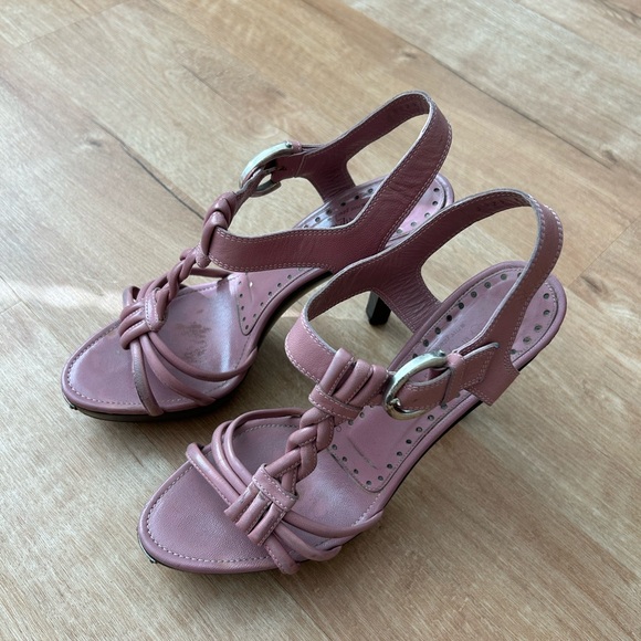 Yves Saint Laurent Vintage Merida 90 Women Strap Heel Sandals Pink - Picture 4 of 11